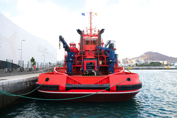 An ocean going search and rescue (SAR) tug docked in Las Palmas, Canary Islands, Spain.