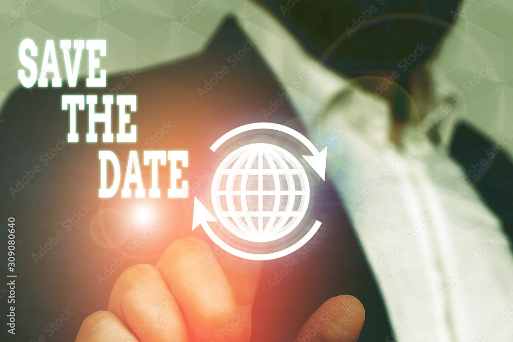 Poster conceptual hand writing showing save the date. concept meaning systematized events scheduled activit