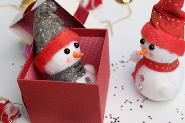 snowman and christmas tree