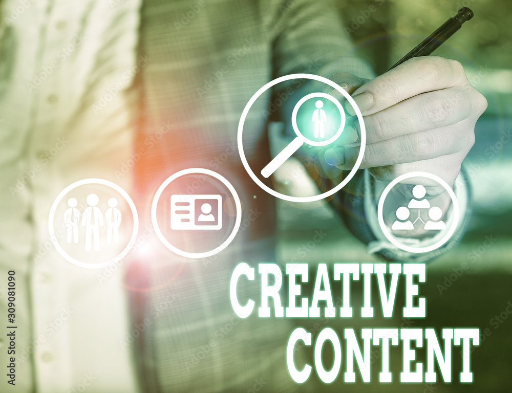 Poster conceptual hand writing showing creative content. concept meaning providing showing with the type of