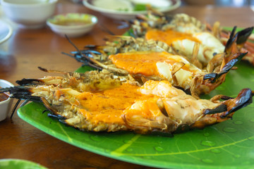 Grilled big river prawn