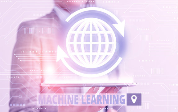 Conceptual hand writing showing Machine Learning. Concept meaning scientific study of algorithms and statistical models - Powered by Adobe