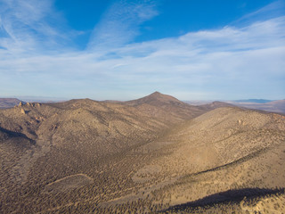 rocks in a large canyon, filmed from a height, desert