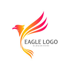 Eagle logo design vector, Phoenix logo concept, Simple Eagle logo template, Icon Symbol, Creative design