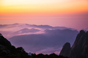 Huangshan mountain, Sunrise, Anhui, China