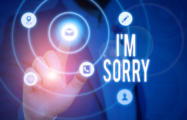 Conceptual hand writing showing I M Sorry. Concept meaning To ask for forgiveness to someone you...
