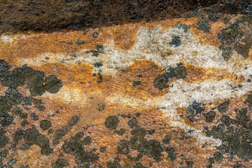 A rock surface showing details of crystals and erosion