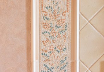  tile patterned curb lies on the wall