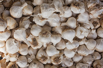 viele Knoblauchzehen auf einem Haufen