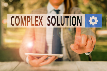 Conceptual hand writing showing Complex Solution. Concept meaning significant ideas that are...