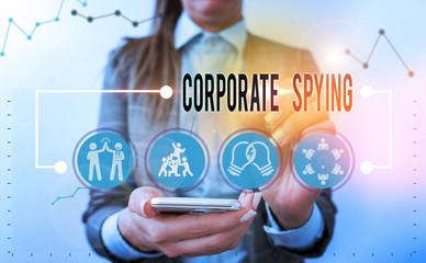 Handwriting text writing Corporate Spying. Conceptual photo investigating competitors to gain a...