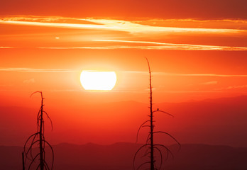 beautiful sunset up in the mountains