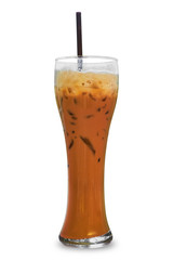 Cold iced coffee isolated on white background. Have clipping path