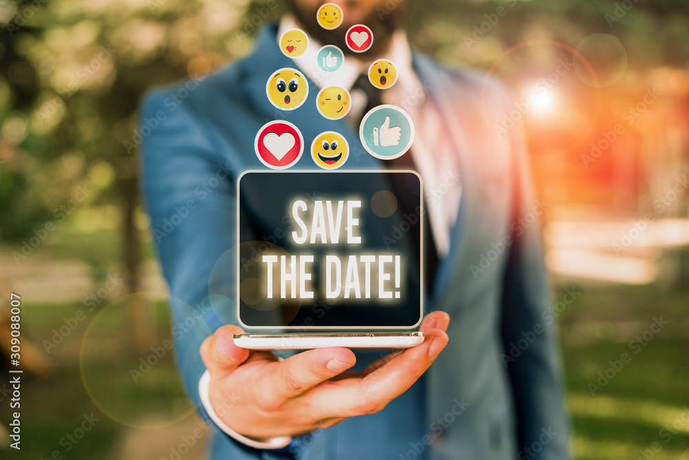 Poster handwriting text writing save the date. conceptual photo organizing events well make day special eve