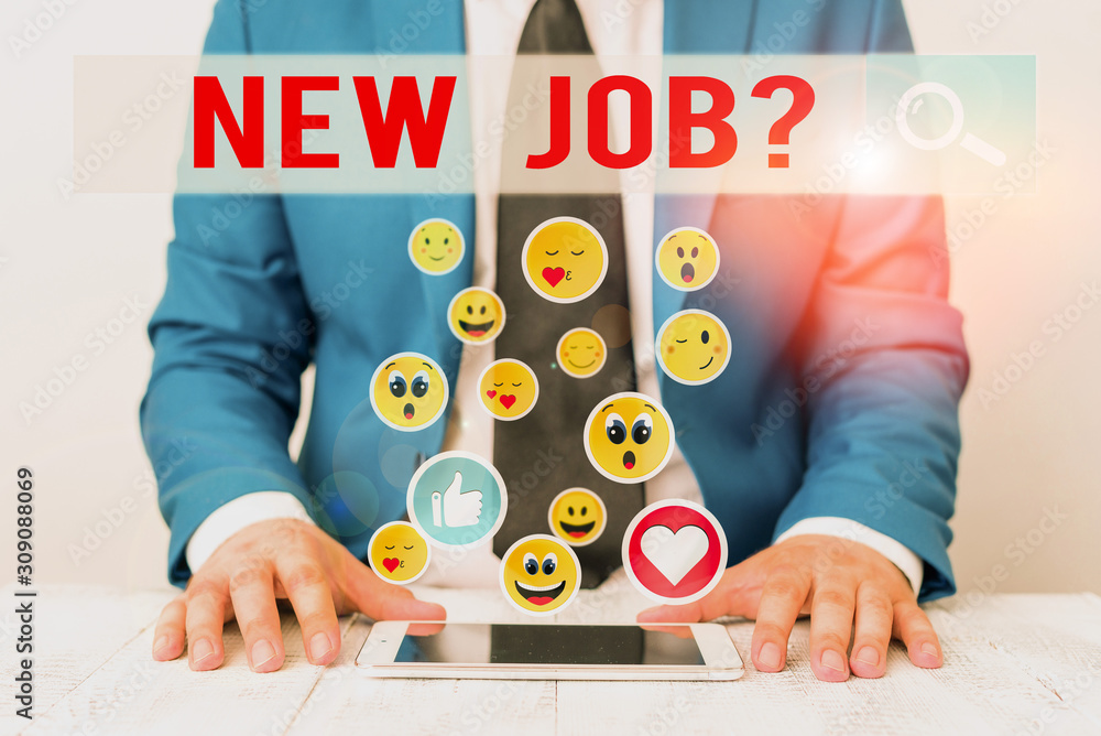 Poster text sign showing new job question. business photo showcasing asking if a demonstrating got regular 