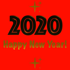 Happy 2020 New Year wish on a lush lava background