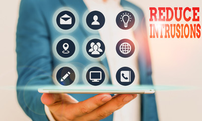 Handwriting text writing Reduce Intrusions. Conceptual photo a strategy to reduce and monitor false alarm rates