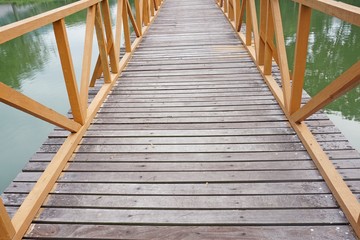 Fototapeta premium wooden bridge in forest
