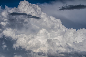 Big cumulus clouds in the sky