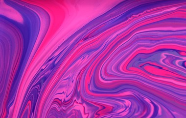 Bright abstract marble lilac-pink background. Acrylic paint flows freely and creates an interesting...