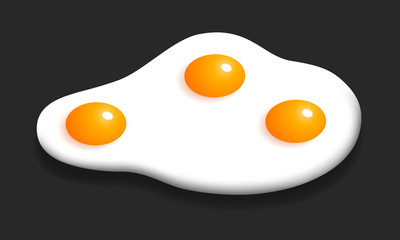 Omelette Scrambled Eggs Vector Breakfast Isometric