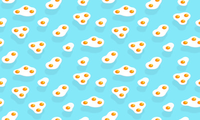 Omelette Scrambled Egg Food Seamless Pattern Wall