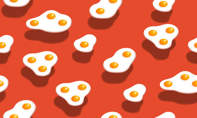 Omelette Scrambled Egg Seamless Breakfast Pattern