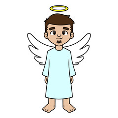 Cartoon Adult Male Angel Character Illustration