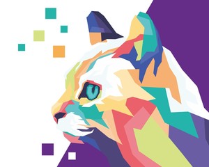 Fototapeta premium awesome Cats style in wpap pop art