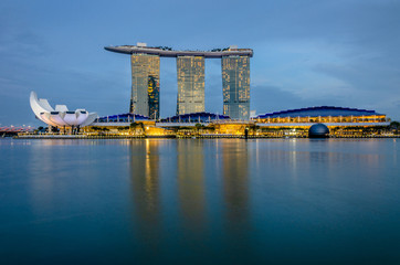 Scenic waterfront skyline of Singapore