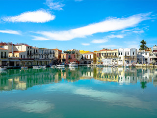 Obraz premium Panoramic view of the city of Rethymno, Crete, Greece