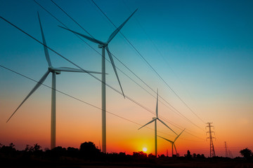 Alternative energy, Green energy concepts, Electrical energy from wind currents by wind turbines