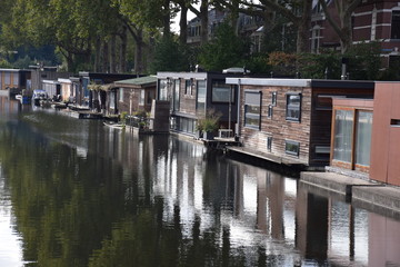 Fototapeta na wymiar Houseboats in Utrecht Holland