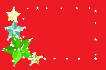 Many stars on the red background