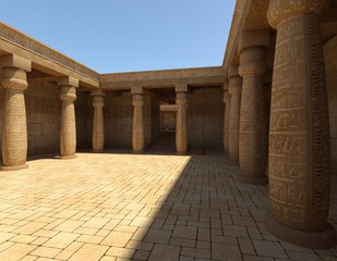 Egyptian Palace 3D Illustration Fantasy Old Kingdom