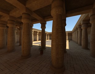 Egyptian Palace 3D Illustration Fantasy Old Kingdom