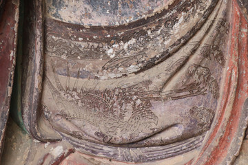 Maijishan Cave-Temple Complex in Tianshui , Gansu Province , China. Artistic treasures of Maiji Mountain caves. UNESCO World Heritage Site.