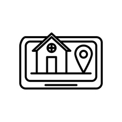 house front facade in smartphone and gps app