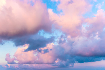 beauty colorful of sky with clouds in the evening