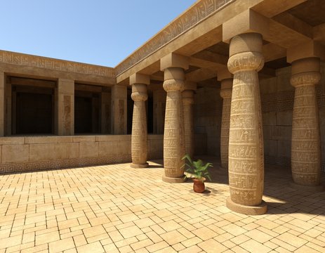 Egyptian Palace 3D Illustration Fantasy Old Kingdom