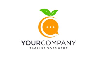 Fruit chat for logo design concept on white background