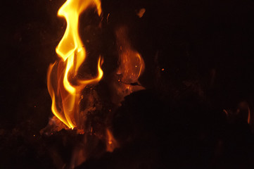 Fototapeta premium fire in the fireplace