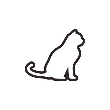 Cat animal icon design template vector isolated