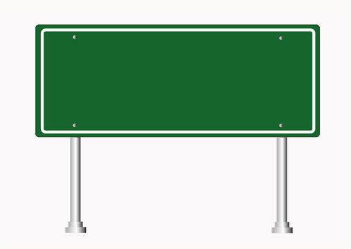 Blank Green Road Sign