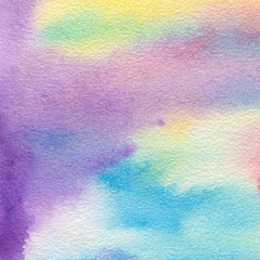 Bright watercolor texture of yellow-pink color, juicy sunset colors with paper texture, pastel colors.