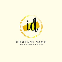 Initial ID handwriting logo, and brush circle template 