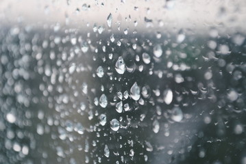 drops of water on glass