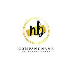 Initial NB handwriting logo, and brush circle template 