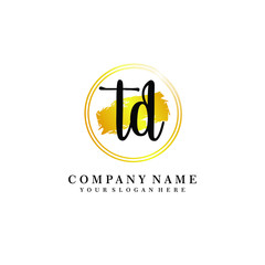 Initial TD handwriting logo, and brush circle template 