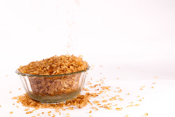 Close up Rice devzira Red with white background 